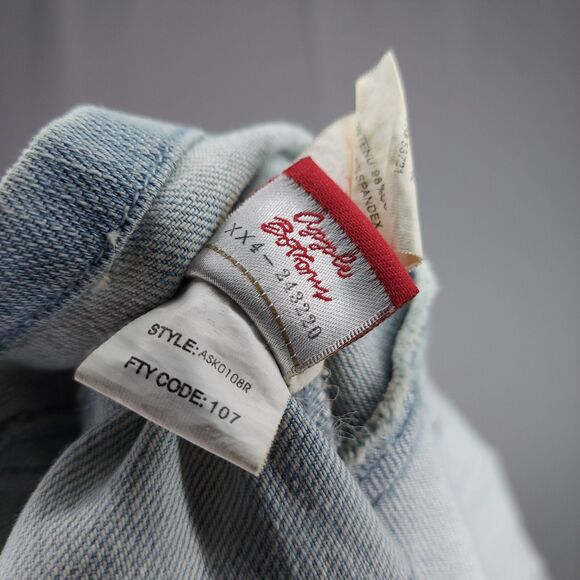 Apple Bottoms Denim Jacket Large Blue Half-Sleeve Faux Leather Trim Y2K - Picture 10 of 10